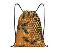 Bolsa De Cuerdas Abejas En La Colmena Mochilas Escolares Cómodo Impermeable Hombre Bolsas De Cuerdas, para Adolescentes, De Senderismo, Acampada, 36x42cm