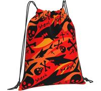 Bolsa De Cuerdas Calavera De Tiburón Hipster Adiós Mochilas Escolares Gran Capacidad Cómodo Mochila Saco Tela Unisex, para De Senderismo, Adolescentes, Niños, 36x42cm