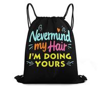Bolsa De Cuerdas Cita De Barbero: No Te Preocupes por Mi Cabello, Yo Me Encargo del Tuyo. Mochilas Escolares Ajustable Impermeable Deporte Mochila, para Estudiantes, Deporte, 36x42cm