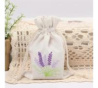 bolsa de cuerdas de algodón, Bolsa de regalo con cordón bordado estampado imitación cáñamo multicolor 10x14cm 5-10 uds(Canvas White,10pcs)