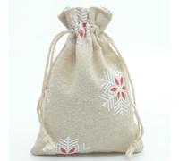 bolsa de cuerdas de algodón, Bolsas de algodón con cordón for guardar dulces, joyas, multicolor, varios tamaños, 50 unidades(Snowflake,10x14cm)