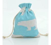 bolsa de cuerdas de algodón, Bolsas de algodón con cordón for guardar dulces, joyas, multicolor, varios tamaños, 50 unidades(Blue White Bear,10x14cm)