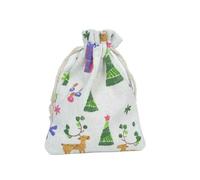 bolsa de cuerdas de algodón, Bolsas de algodón con cordón for guardar dulces, joyas, multicolor, varios tamaños, 50 unidades(Christmas Deer,13x18cm)