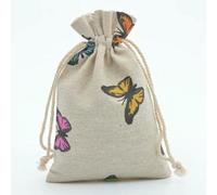 bolsa de cuerdas de algodón, Bolsas de algodón con cordón for guardar dulces, joyas, multicolor, varios tamaños, 50 unidades(Butterfly,10x14cm)