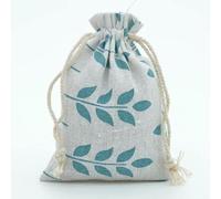 bolsa de cuerdas de algodón, Bolsas de algodón con cordón for guardar dulces, joyas, multicolor, varios tamaños, 50 unidades(Blue Leaves,13x18cm)