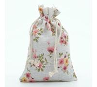 bolsa de cuerdas de algodón, Bolsas de algodón con cordón for guardar dulces, joyas, multicolor, varios tamaños, 50 unidades(White Flower,10x14cm)
