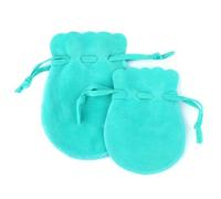 bolsa de cuerdas de algodón, Bolsas de terciopelo con cordón for joyas y dulces, multicolor, varios tamaños, 10 unidades(Cyan,9x12cm)