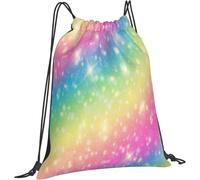 Bolsa De Cuerdas Galaxia Arcoíris Pastel Mochilas Escolares Ajustable Adolescentes Mochila De Cuerdas, para Estudiantes, Playa, Adolescentes, 36x42cm