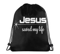 Bolsa De Cuerdas Jesús Me Salvó La Vida Saco De Gimnasio Adolescentes Cómodo Mochila Cuerdas De Tela, para Deporte, Compras, Adolescentes, 36x42cm