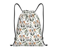 Bolsa De Cuerdas Lindo Estampado De Hojas De Koala Mochilas Escolares Cómodo Impermeable Mochila De Cuerdas, para Estudiantes, Compras, Acampada, 36x42cm