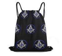 Bolsa De Cuerdas Logotipo Masónico De Fe, Esperanza Y Caridad, Masón Saco De Gimnasio Gran Capacidad Cómodo Bolsa De Tela, para Playa, Deporte, Compras, 36x42cm