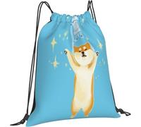 Bolsa De Cuerdas Muñeca Shiba Inu Divertida Atrapando Saco De Gimnasio Impermeable Gran Capacidad Mochila Cuerdas De Tela, para Escuela, Playa, Estudiantes, 36x42cm