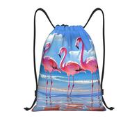 Bolsa De Cuerdasbolsas con Cordón para Hombres Playa Mujeres 36X42Cm Fácil De Doblar Ligera Bolsa De Gimnasio Flamenco