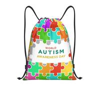 Bolsa De Cuerdasbolsas De Gimnasia para Playa Al Aire Libre Mujeres 36X42Cm Fácil De Doblar Ligera Bolsa De Gimnasio Mes De Concientización sobre El Autismo