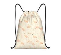 Bolsa De Cuerdasmochila con Cordón para Mujeres Senderismo Yoga 36X42Cm Ligera Ajustable Bolsa De Deporte Flamenco Retro Y Hojas