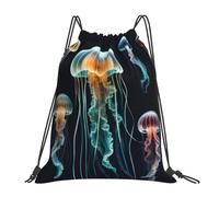 Bolsa De Cuerdasmochila con Cordón para Mujeres Viaje Yoga 36X42Cm Ligera Fácil De Doblar Bolsa De Deporte Medusas del Océano