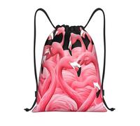 Bolsa De Cuerdasmochila Cuerdas para Natación Vacaciones Senderismo 36X42Cm Fácil De Doblar Ligera Bolsa De Deporte Patrón De Flamenco Rosa
