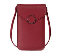 Bolsa de cuero artificial para mujer, diseño de cerrojo transparente con cierre transparente, B, Talla única