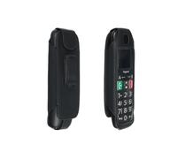 Bolsa de Cuero con Clip para el cinturón caseroxx Compatible con Gigaset E290 de Cuero Real, Bolsa con Clip para cinturón y Ventana en Negro