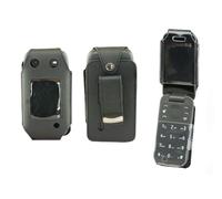 Bolsa de Cuero con Clip para el cinturón caseroxx Compatible con Nokia 2660 Flip de Cuero Real, Bolsa con Clip para cinturón y Ventana en Negro