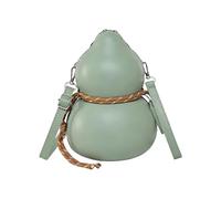 Bolsa de cuero de Calabash | Bolsa de hombro con cremallera, bolsa casual con correa ajustable, bolsa de hombro para diario, Cross Body Bags with Security Design, verde, Se référer au descriptif