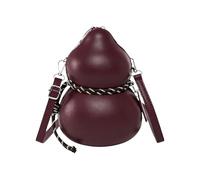 Bolsa de cuero de Calabash | Bolsa de hombro con cremallera, bolsa casual con correa ajustable, bolsa de hombro para diario, Cross Body Bags with Security Design, Wine Red, Se référer au