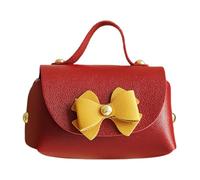 Bolsa de cuero genérica, Bowknot Treat Box with Handle, Elegant Authentic Design, Luxury Carrier, Reutilizable Pu Leather Candy Bags for Weddings, Birthday fiestas, Baby Showers, Wine Red, Se référer