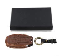 Bolsa de cuero para llaves Ford, protección de 360 grados contra arañazos, diseño elegante para una fácil gestión de llaves (marrón 5 llaves)