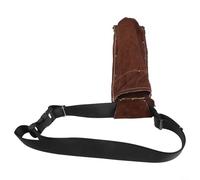 Bolsa de cuero para varilla de soldadura, soporte de electrodos resistente con cinturón ajustable, contenedor de almacenamiento resistente al calor para soldadura, diseño reforzado con remaches para