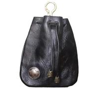 Bolsa de cuero vacuno, bolsa portátil para llaves, monedero con cordón, cartera de cuero auténtico, organizador de dinero suelto para dinero en efectivo, tarjeta de crédito, Black, Refer to