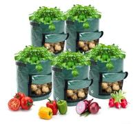 Bolsa de cultivo de verduras de polietileno con características de manejo ergonómico y soporte de desarrollo de raíces impulsado por flujo de aire (35 x 50 cm)