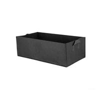 Bolsa de cultivo rectangular de fieltro no tejido, cama elevada, transpirable, ligera, tela plegable negra para flores vegetales de raíces profundas, interiores y exteriores
