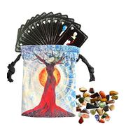 Bolsa de dados de tarot,Bolsa de cartas de tarot - Bolsas para envolver joyas con patrón de personas de árbol,Bolsa porta cartas de tarot con cordón para tarot, joyas, , suministros de adivinación