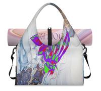 Bolsa de deporte abstracta de mármol con compartimento para zapatos, rosas de calaveras de mármol, fin de semana, bolsa de pijama, bolsa de transporte, cabina, equipaje, bolsa para gimnasio, yoga,