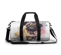 Bolsa De Deporte Acuarela Perro Pug Bolsa De Viaje Duffel Bolsa Redonda Gimnasio Bolsa Fitness