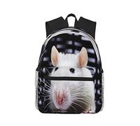 Bolsa De Deporte Adorable Rata Blanca Mochila Escolar Casual Bolsa De Viaje Moda Mochilas Escolares para Senderismo Camping Gimnasio