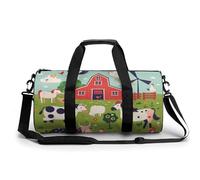 Bolsa De Deporte Animales De Granja Linda Vaca Caballo Gallo Bolsa De Viaje Duffel Bolsa Redonda Gimnasio Bolsa Fitness
