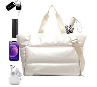 Bolsa de deporte - Bolsa de deporte con separación de humedad y seco | Bolsa de deporte multifuncional para mujer, bolsa de viaje impermeable, bolsa de deporte para viajes y entrenamiento, blanco, Se