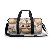 Bolsa De Deporte Búho Lindo Y Flores Bolsa De Viaje Duffel Bolsa Redonda Gimnasio Bolsa Fitness