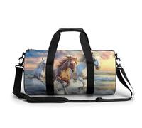 Bolsa De Deporte Caballos Corriendo En La Playa Bolsa De Viaje Duffel Bolsa Redonda Gimnasio Bolsa Fitness