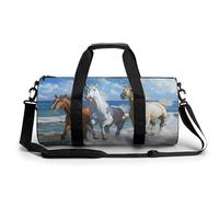 Bolsa De Deporte Caballos Corriendo por La Playa Bolsa De Viaje Duffel Bolsa Redonda Gimnasio Bolsa Fitness