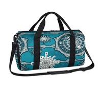 Bolsa de deporte con brújula vintage, bolsa de viaje para el gimnasio, bolsa de viaje para niños, niñas, niños, mujeres y hombres