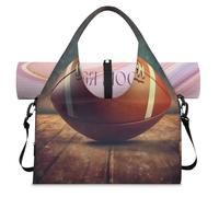 Bolsa de deporte con compartimento para zapatos, diseño de fútbol americano, fin de semana, pijama, bolsa de transporte, bolsa de equipaje de cabina para gimnasio, yoga, viajes, color L, bolsa de