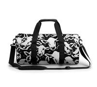 Bolsa de deporte con diseño abstracto de vaca superpuesta, bolsa de deporte para gimnasio, para mujeres y hombres, con correa para el hombro
