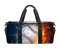 Bolsa de deporte con diseño de agua de fuego de béisbol, bolsa de gimnasio, entrenamiento, bolsa de viaje, bolsa de mano, bolsa de equipo para mujeres y hombres, multicolor, 17.7x9x9 inches