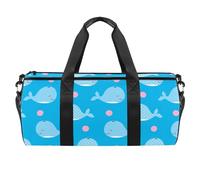 Bolsa de deporte con diseño de ballena y lunares rosados, bolsa de viaje, bolsa de equipo para mujeres y hombres, multicolor, 17.7x9x9 inches
