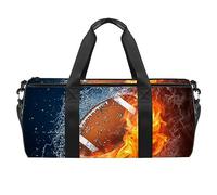 Bolsa de deporte con diseño de balón de fútbol y fuego, bolsa de gimnasio para fitness, entrenamiento, bolsa de viaje, bolsa de mano, bolsa de equipo para mujeres y hombres, multicolor, 17.7x9x9 inch