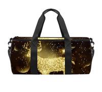 Bolsa de deporte con diseño de ciervo y alce con purpurina de Feliz Navidad, bolsa de viaje, bolsa de equipo para mujeres y hombres, multicolor, 17.7x9x9 inches