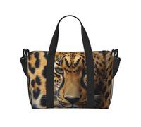 Bolsa de deporte con diseño de delfín en el océano para hombres y mujeres, bolsa de viaje con compartimento para zapatos, bolsas de entrenamiento, Leopardo guepardo fresco, Talla única, Bolsa de viaje