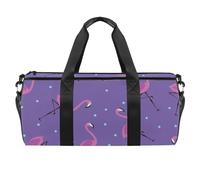 Bolsa de deporte con diseño de flamencos y lunares rosados y lunares, bolsa de gimnasio, fitness, entrenamiento, bolsa de viaje, bolsa de mano para mujeres y hombres, multicolor, 17.7x9x9 inches